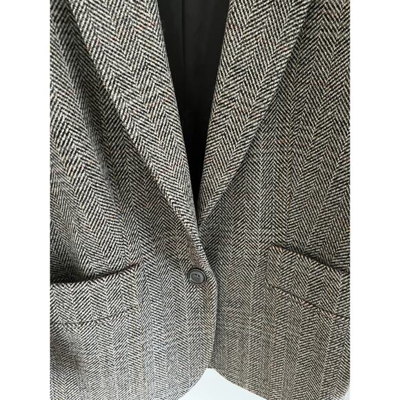 Ba&sh Women S Brown Plaid Wool Jacket Blazer Prep Career Old Money Academia - Picture 4 of 6